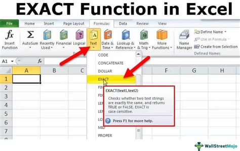 Excel EXACT Function .